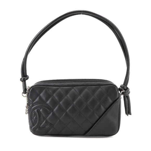 CHANEL Cambon Line Shoulder Bag Leather Black A25175 Coco Logos 90268152 - Picture 1 of 11
